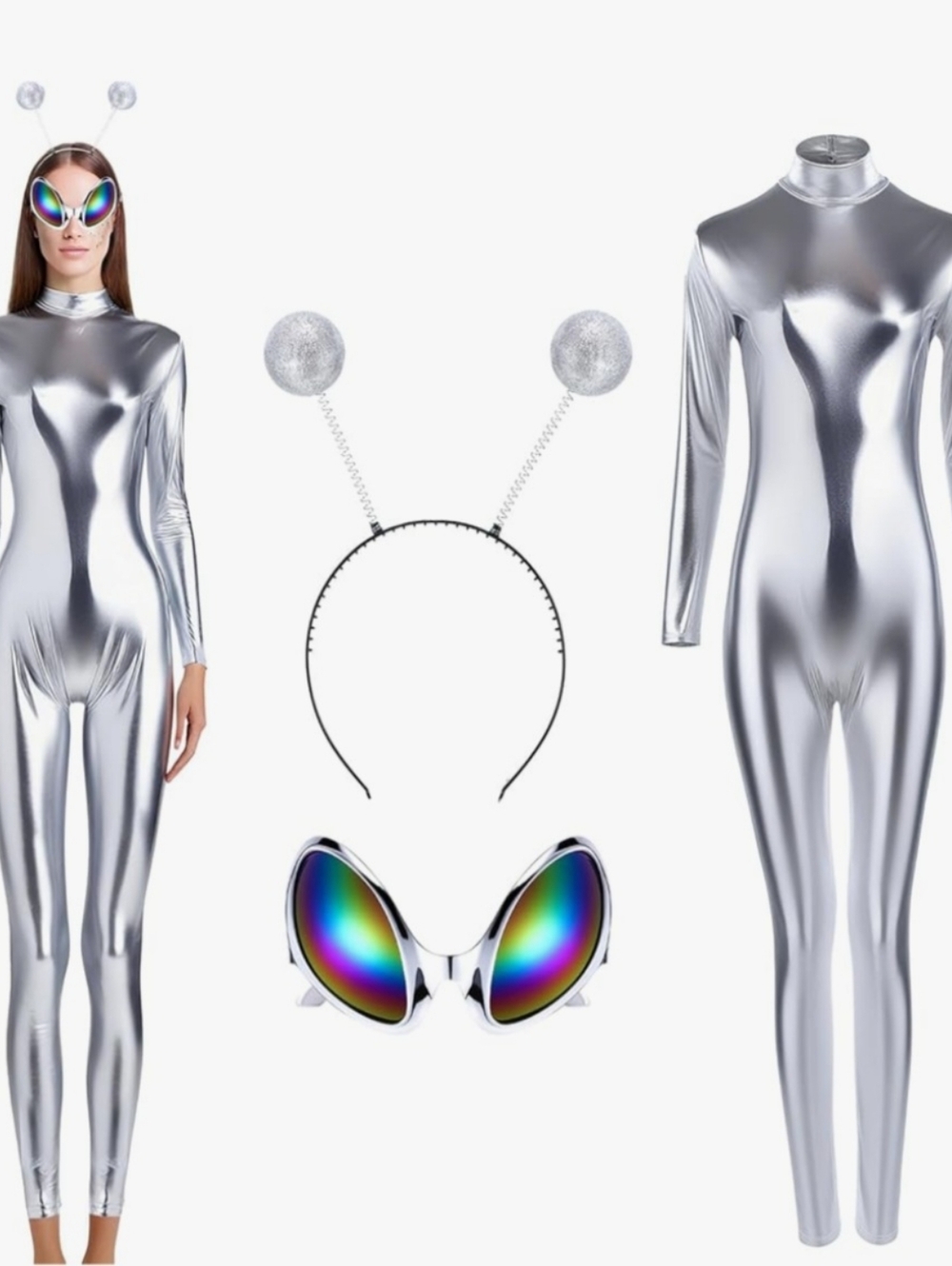 Adult Silver Alien Costume